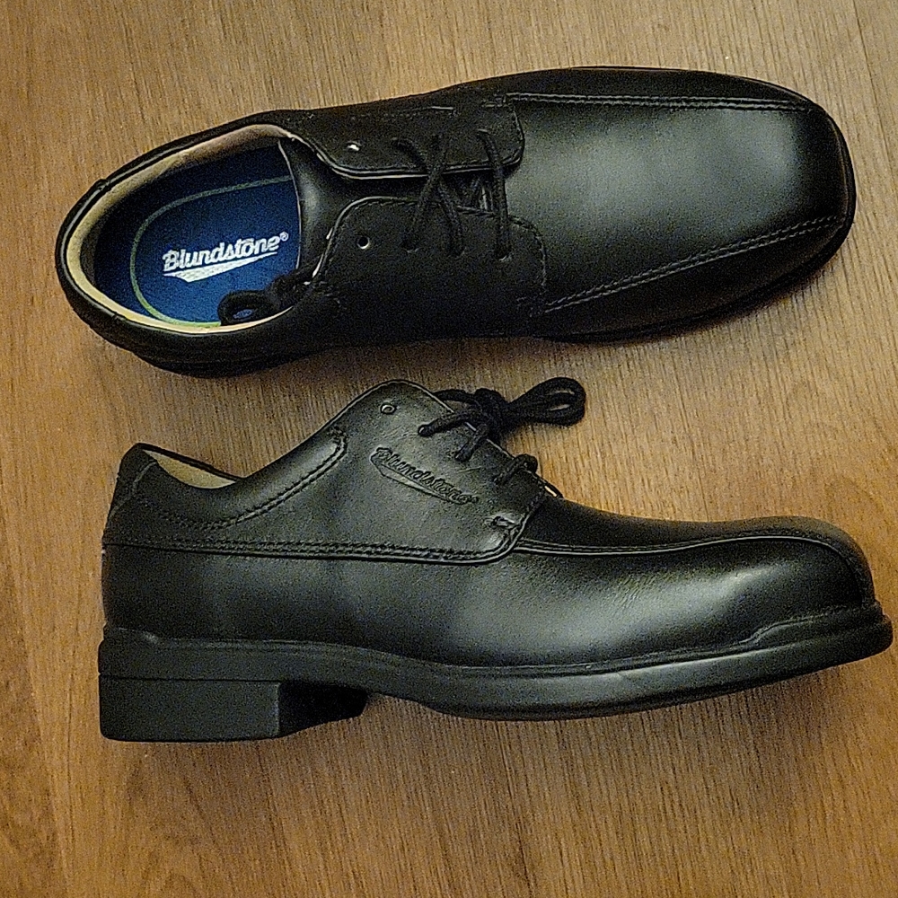 BLUNDSTONE Work Series 780 black leather steel toe executive safety shoe 8 NEW…